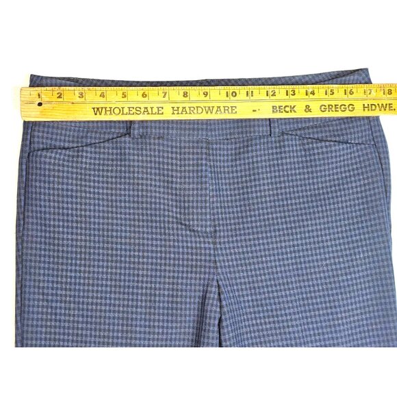 Loft Marisa Skinny Houndstooth Pants Size 10 Blue & Black Cotton Blend - Picture 5 of 10